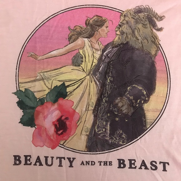 NWT Disney Beauty and The Beast Shirt Pink Medium - Picture 3 of 4